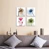 imageWieco Art Modern Floral Canvas Prints Wall Art Flickering Flowers Pictures Paintings for Living Room Bedroom Home Decorations 4 Piece Stretched and Framed Abstract Giclee Artwork Ready to Hang Decor