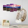 imageWieco Art Mountains in Sunrise Extra Large 5 Panels Modern Gallery Wrapped Giclee Canvas Prints Artwork Purple Landscape Pictures Paintings on Canvas Wall Art for Living Room Home Decorations XL10x16inchx2pcs 10x20inchx2pcs 10x24inchx1pc