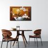 imageWieco Art Orchid Floral Oil Paintings on Canvas Wall Art Ready to Hang for Living Room Bedroom Home Decorations Modern 100 Hand Painted Modern Stretched and Framed Abstract Pretty Flower Art Work