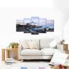 imageWieco Art Portland Lighthouse Canvas Prints Wall Art Ocean Sunset Beach Seascape Pictures Paintings for Living Room Bedroom Home Decorations Extra Large Modern Stretched and Framed Sea Skyline10x16inchx2pcs 10x20inchx2pcs 10x24inchx1pc