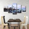 imageWieco Art Portland Lighthouse Canvas Prints Wall Art Ocean Sunset Beach Seascape Pictures Paintings for Living Room Bedroom Home Decorations Extra Large Modern Stretched and Framed Sea Skyline12x16inchx2pcs 12x24inchx2pcs 12x32inchx1pc
