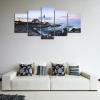 imageWieco Art Portland Lighthouse Canvas Prints Wall Art Ocean Sunset Beach Seascape Pictures Paintings for Living Room Bedroom Home Decorations Extra Large Modern Stretched and Framed Sea Skyline16x24inchx2pcs 16x32inchx2pcs 16x40inchx1pc