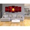 imageWieco Art Red Sun Canvas Prints Wall Art Ocean Sea Beach Pictures Paintings Ready to Hang for Living Room Bedroom Home Decorations Modern 5 Piece Stretched and Framed Grace Landscape Giclee Artwork14x24inchx2pcs 14x28inchx2pcs 14x32inchx1pc