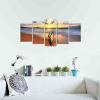 imageWieco Art Sunset Ocean Canvas Prints Wall Art Paintings Decor 5 Piece Modern Stretched and Framed Seascape Sea Beach Giclee Artwork Photo Picture Ready to Hang for Living Room Bedroom Home Decorations