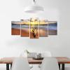 imageWieco Art Sunset Ocean Canvas Prints Wall Art Paintings Decor 5 Piece Modern Stretched and Framed Seascape Sea Beach Giclee Artwork Photo Picture Ready to Hang for Living Room Bedroom Home Decorations