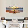 imageWieco Art Sunset Ocean Canvas Prints Wall Art Paintings Decor 5 Piece Modern Stretched and Framed Seascape Sea Beach Giclee Artwork Photo Picture Ready to Hang for Living Room Bedroom Home Decorations