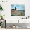 imageWieco Art The Poppy Field Near Argenteuil Giclee Canvas Prints Wall Art of Claude Monet Famous Floral Oil Paintings Reproduction Classic Flowers Landscape Pictures Artwork for Bedroom Home Decorations24L x 20W