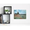 imageWieco Art The Poppy Field Near Argenteuil Giclee Canvas Prints Wall Art of Claude Monet Famous Floral Oil Paintings Reproduction Classic Flowers Landscape Pictures Artwork for Bedroom Home Decorations16L x 12W