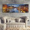 imageWieco Art Venice Night 3 Piece Giclee Canvas Prints Wall Art Italy City Skyline Landscape Picture Paintings for Living Room Bedroom Home Decorations Modern Stretched and Framed Cityscape Artwork