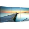 imageWieco Art 3 Piece Seascape Canvas Prints Wall Art Sunset Ocean Beach Pictures Paintings for Kitchen Bedroom Home Wall Decorations Bridges over the Sea Modern Stretched and Framed Giclee Artwork16x24inchx3pcs 40x60cmx3pcs