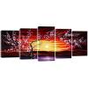 imageWieco Art 5 Piece Plum Tree Blossom Canvas Prints Wall Art Abstract Floral Pictures Paintings Decor for Home Decorations Modern Stretched and Framed Contemporary Giclee Red Flowers Artwork10x16inchx2pcs 10x20inchx2pcs 10x24inchx1pc