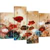 imageWieco Art Blooming Poppies Large Colorful Flowers Canvas Prints Wall Art Floral Giclee Pictures Paintings for Living Room Bedroom Home Decorations Modern 4 Panels Stretched and Framed Artwork XL
