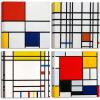 imageWieco Art Canvas Prints Composition by Piet Cornelies Mondrian Classic Art Reproductions Canvas Wall Art for Home Decoration