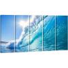 imageWieco Art Canvas Prints Wall Art Sea Waves Pictures Paintings Ready to Hang for Living Room Bedroom Home Office Decor Extra Large Modern Gallery Wrapped Giclee Seascape Beach Photo Artwork XL 5pcs12x36inchx5pcs 30x90cmx5pcs