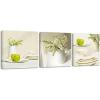 imageWieco Art Elegant Life Canvas Prints Wall Art Grace Flowers Pictures Photo Paintings for Bedroom Bar Home Decorations Modern 3 Panels Stretched and Framed Decorative Green Floral Giclee ArtworkGreen