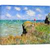 imageWieco Art Gallery Wrapped Canvas Print Wall Art Cliff Walk at Pourville1882 by Claude Monet Mondern Classic Art Print Picture Artwork for living room Home Kitchen Decorations16L x 12W