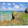 imageWieco Art Gallery Wrapped Canvas Print Wall Art Cliff Walk at Pourville1882 by Claude Monet Mondern Classic Art Print Picture Artwork for living room Home Kitchen Decorations24L x 20W