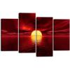 imageWieco Art Giclee Canvas Prints Wall Art Red Sea Pictures Sun Paintings Ready to Hang for Living Room Bedroom Home Decorations Modern 4 Piece Large Stretched and Framed Seascape Ocean Beach16x32inchx2pcs  16x40inchx2pcs