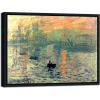 imageWieco Art Impression Sunrise Modern Framed Giclee Canvas Prints of Claude Monet Famous Oil Paintings Reproduction Seascape Artwork Sea Pictures on Canvas Wall Art Ready to Hang for Home Decorations162L x 162W