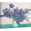 imageWieco Art Irises Canvas Prints Wall Art Flowers by Van Gogh Famous Oil Paintings Reproduction Modern Stretched and Framed Floral Picture Giclee Artwork Ready to Hang for Bedroom Home Decoration16L x 12W