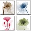 imageWieco Art Modern Floral Canvas Prints Wall Art Flickering Flowers Pictures Paintings for Living Room Bedroom Home Decorations 4 Piece Stretched and Framed Abstract Giclee Artwork Ready to Hang Decor