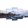 imageWieco Art Portland Lighthouse Canvas Prints Wall Art Ocean Sunset Beach Seascape Pictures Paintings for Living Room Bedroom Home Decorations Extra Large Modern Stretched and Framed Sea Skyline12x16inchx2pcs 12x24inchx2pcs 12x32inchx1pc