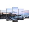 imageWieco Art Portland Lighthouse Canvas Prints Wall Art Ocean Sunset Beach Seascape Pictures Paintings for Living Room Bedroom Home Decorations Extra Large Modern Stretched and Framed Sea Skyline16x24inchx2pcs 16x32inchx2pcs 16x40inchx1pc