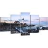 imageWieco Art Portland Lighthouse Canvas Prints Wall Art Ocean Sunset Beach Seascape Pictures Paintings for Living Room Bedroom Home Decorations Extra Large Modern Stretched and Framed Sea Skyline10x16inchx2pcs 10x20inchx2pcs 10x24inchx1pc