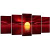imageWieco Art Red Sun Canvas Prints Wall Art Ocean Sea Beach Pictures Paintings Ready to Hang for Living Room Bedroom Home Decorations Modern 5 Piece Stretched and Framed Grace Landscape Giclee Artwork14x24inchx2pcs 14x28inchx2pcs 14x32inchx1pc