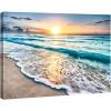 imageWieco Art Sea Waves Large Canvas Prints Wall Art Ocean Beach Pictures Paintings Ready to Hang for Living Room Bedroom Home Decorations Modern Stretched and Framed Seascape Giclee Artwork36L x 24W