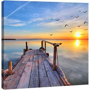 imageWieco Art Bridge Canvas Prints Artwork for Wall Decor Stretched Art work Modern Canvas Wall Art for Home and office Decoration Landscape Picture Print on Canvas Art 20 by 20 inchBridge