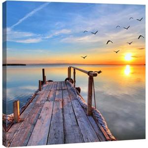 imageWieco Art Bridge Canvas Prints Artwork for Wall Decor Stretched Art work Modern Canvas Wall Art for Home and office Decoration Landscape Picture Print on Canvas Art 24 by 24 inch