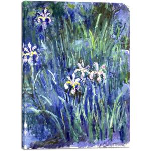 imageWieco Art Canvas Print Wall Art Irises by Claude Monet Oil Paintings Reproduction Landscape Pictures Artwork on Canvas Art for Living Room Decorations and Wall Decor12L x 16W