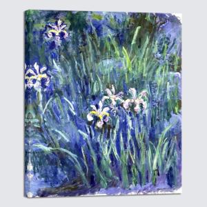 imageWieco Art Canvas Print Wall Art Irises by Claude Monet Oil Paintings Reproduction Landscape Pictures Artwork on Canvas Art for Living Room Decorations and Wall Decor20L x 24W