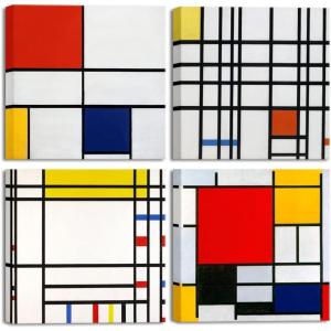 imageWieco Art Canvas Prints Composition by Piet Cornelies Mondrian Classic Art Reproductions Canvas Wall Art for Home Decoration