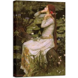 imageWieco Art Canvas Wall Art John William Waterhouse Canvas Prints  Ophelia Romantic Style Poster  Water Lilies Poster  for Living Room Home Kitchen DecorationsBrown