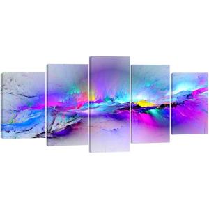 imageWieco Art Changing Colors Giclee Canvas Prints 5 panels Modern Artwork Landscape Pictures to Photo Printed on Abstract Canvas Wall Art for Home Decorations and Wall Decor 5pcsset10x16inchx2pcs 10x20inchx2pcs 10x24inchx1pc
