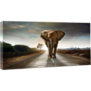 imageWieco Art Elephant Canvas Paintings Wall Art One piece Modern Large Stretched and Framed Landscape Animals Pictures on Giclee Canvas Prints Artwork Decor for Living Room Bedroom Home Decorations L236L x 24W