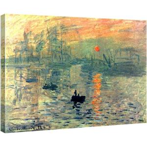imageWieco Art Impression Sunrise Modern Framed Giclee Canvas Prints of Claude Monet Famous Oil Paintings Reproduction Seascape Artwork Sea Pictures on Canvas Wall Art Ready to Hang for Home Decorations16L x 12W