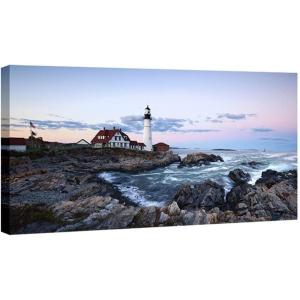 imageWieco Art Portland Lighthouse Canvas Prints Wall Art Ocean Sunset Beach Seascape Pictures Paintings for Living Room Bedroom Home Decorations Extra Large Modern Stretched and Framed Sea Skyline48L x 24W