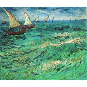 imageWieco Art Sailing Boats Large Modern Gallery Wrapped Seascape Giclee Canvas Prints of Van Gogh Famous Oil Paintings Reproduction Pictures on Canvas Wall Art for Living Room Bedroom Home Decorations24L x 20W