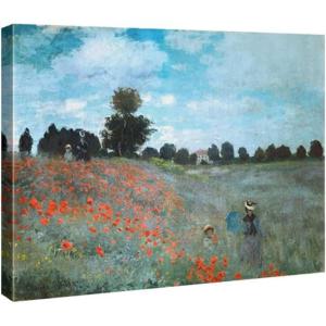 imageWieco Art The Poppy Field Near Argenteuil Giclee Canvas Prints Wall Art of Claude Monet Famous Floral Oil Paintings Reproduction Classic Flowers Landscape Pictures Artwork for Bedroom Home Decorations16L x 12W