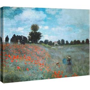imageWieco Art The Poppy Field Near Argenteuil Giclee Canvas Prints Wall Art of Claude Monet Famous Floral Oil Paintings Reproduction Classic Flowers Landscape Pictures Artwork for Bedroom Home Decorations24L x 20W
