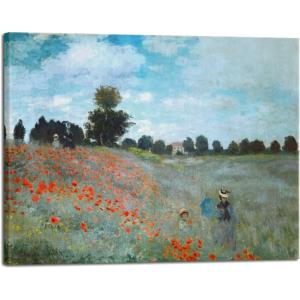 imageWieco Art The Poppy Field Near Argenteuil Giclee Canvas Prints Wall Art of Claude Monet Famous Floral Oil Paintings Reproduction Classic Flowers Landscape Pictures Artwork for Bedroom Home Decorations32L x 24W