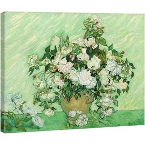 imageWieco Art Vase with Pink Roses by Van Gogh Flowers Oil Paintings Reproductions Modern Giclee Canvas Prints Artwork Abstract Floral Pictures Printed on Canvas Wall Art for Bedroom Home Decorations16L x 12W
