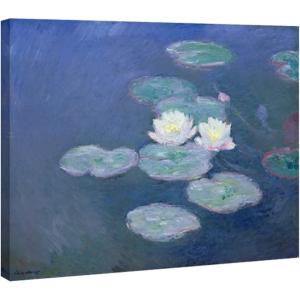 imageWieco Art Water Lilies Canvas Prints Wall Art of Claude Monet Famous Floral Oil Paintings Reproduction Stretched and Framed Classic Flower Pictures Giclee Artwork24L x 20W