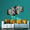 imageWieco Art 100 Handpainted Abstract Floral Oil Painting on Canvas Warm Day Yellow Flowers Bloom Ready to Hang for Living Room Bedroom Home Decorations 4pcsset16x20inchx2pcs 16x32inchx2pcs