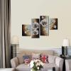imageWieco Art 100 Handpainted Abstract Floral Oil Painting on Canvas Warm Day Yellow Flowers Bloom Ready to Hang for Living Room Bedroom Home Decorations 4pcsset10x12inchx2pcs 10x20inchx2pcs