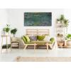 imageWieco Art 3 Panels Framed Canvas Wall Art Water Lilies by Claude Monet Famous Paintings Canvas Prints for Living Room Impressionistic Flower Wall Pictures for Bedroom Decorations40L x 20W