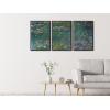imageWieco Art 3 Panels Framed Canvas Wall Art Water Lilies by Claude Monet Famous Paintings Canvas Prints for Living Room Impressionistic Flower Wall Pictures for Bedroom Decorations16x24inchx3pcs Framed